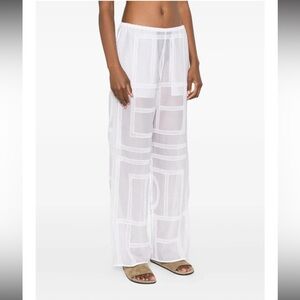 TOTEME Cotton and silk voile wide-leg pants